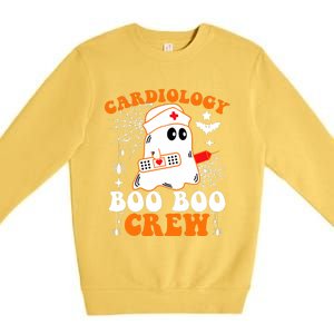 Cardiology Boo Boo Crew Funny Nurse Ghost Halloween Premium Crewneck Sweatshirt