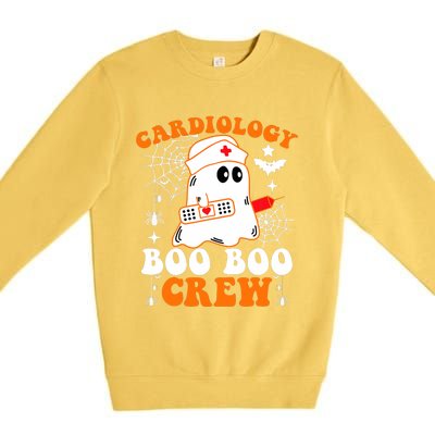 Cardiology Boo Boo Crew Funny Nurse Ghost Halloween Premium Crewneck Sweatshirt