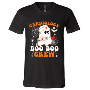 Cardiology Boo Boo Crew Funny Nurse Ghost Halloween V-Neck T-Shirt