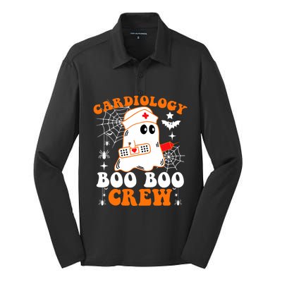 Cardiology Boo Boo Crew Funny Nurse Ghost Halloween Silk Touch Performance Long Sleeve Polo