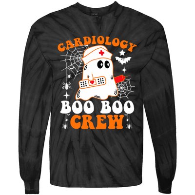 Cardiology Boo Boo Crew Funny Nurse Ghost Halloween Tie-Dye Long Sleeve Shirt