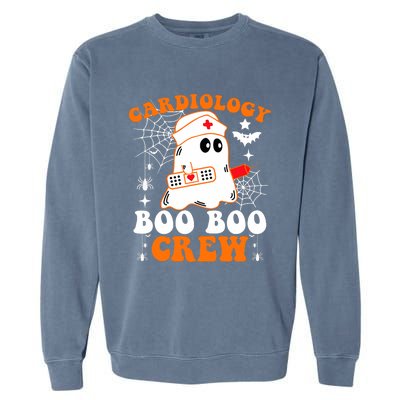 Cardiology Boo Boo Crew Funny Nurse Ghost Halloween Garment-Dyed Sweatshirt