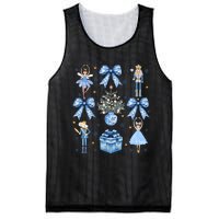 Coquette Blue Bow Nutcracker Xmas Merry Christmas Pajamas Mesh Reversible Basketball Jersey Tank