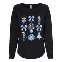 Coquette Blue Bow Nutcracker Xmas Merry Christmas Pajamas Womens California Wash Sweatshirt