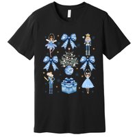 Coquette Blue Bow Nutcracker Xmas Merry Christmas Pajamas Premium T-Shirt