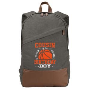 Cousin Basketball Birthday Boy Family Baller Bday Party Cotton Canvas Backpack