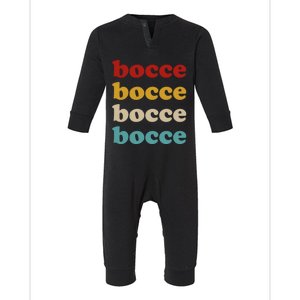 Classic Bocce Ball Themed Design Retro Bocce Gift Infant Fleece One Piece