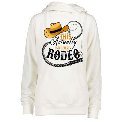 Cowboy Barn Bull Rider Rodeo First Rodeo Womens Funnel Neck Pullover Hood