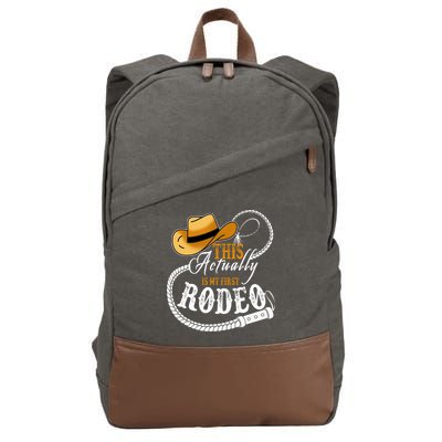 Cowboy Barn Bull Rider Rodeo First Rodeo Cotton Canvas Backpack