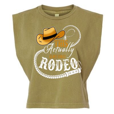 Cowboy Barn Bull Rider Rodeo First Rodeo Garment-Dyed Women's Muscle Tee