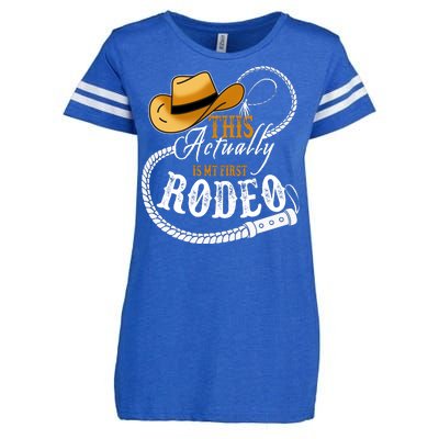 Cowboy Barn Bull Rider Rodeo First Rodeo Enza Ladies Jersey Football T-Shirt