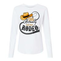 Cowboy Barn Bull Rider Rodeo First Rodeo Womens Cotton Relaxed Long Sleeve T-Shirt