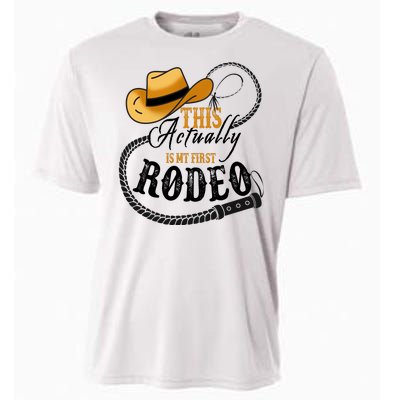 Cowboy Barn Bull Rider Rodeo First Rodeo Cooling Performance Crew T-Shirt