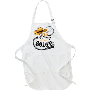 Cowboy Barn Bull Rider Rodeo First Rodeo Full-Length Apron With Pockets