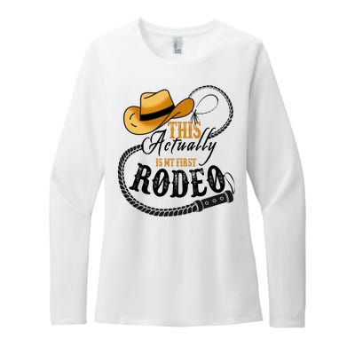 Cowboy Barn Bull Rider Rodeo First Rodeo Womens CVC Long Sleeve Shirt