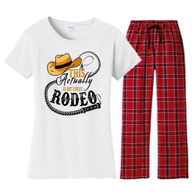 Cowboy Barn Bull Rider Rodeo First Rodeo Women's Flannel Pajama Set