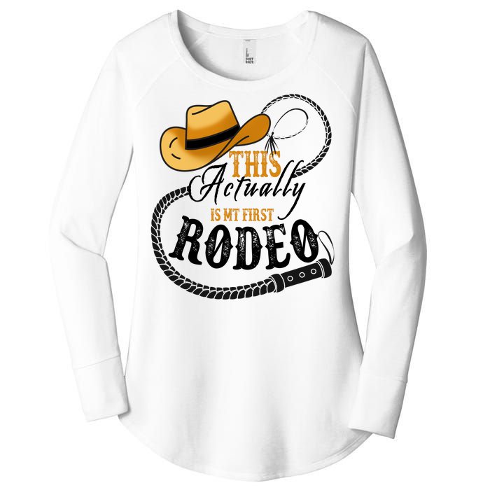 Cowboy Barn Bull Rider Rodeo First Rodeo Women's Perfect Tri Tunic Long Sleeve Shirt