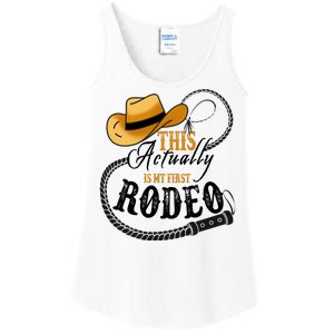 Cowboy Barn Bull Rider Rodeo First Rodeo Ladies Essential Tank