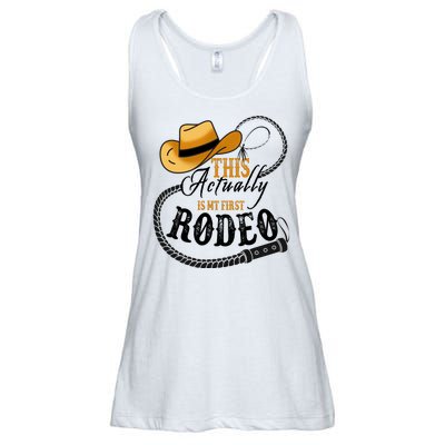 Cowboy Barn Bull Rider Rodeo First Rodeo Ladies Essential Flowy Tank