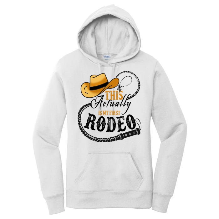 Cowboy Barn Bull Rider Rodeo First Rodeo Women's Pullover Hoodie