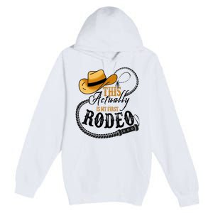 Cowboy Barn Bull Rider Rodeo First Rodeo Premium Pullover Hoodie