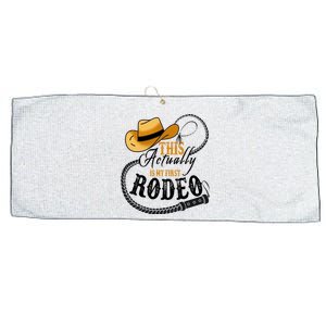 Cowboy Barn Bull Rider Rodeo First Rodeo Large Microfiber Waffle Golf Towel