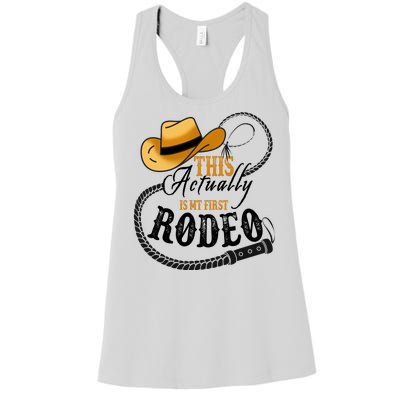 Cowboy Barn Bull Rider Rodeo First Rodeo Women's Racerback Tank