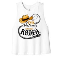 Cowboy Barn Bull Rider Rodeo First Rodeo Women's Racerback Cropped Tank