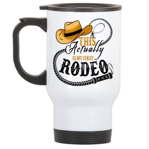 Cowboy Barn Bull Rider Rodeo First Rodeo Stainless Steel Travel Mug