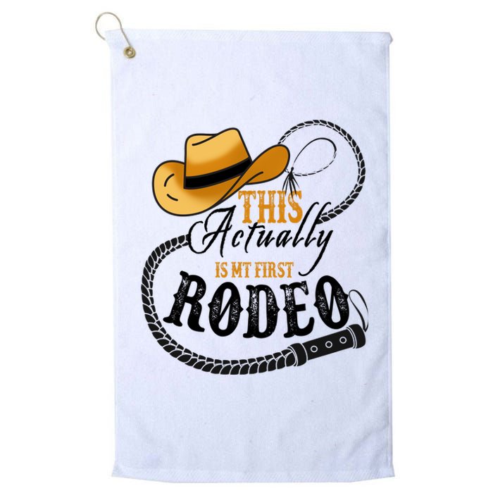 Cowboy Barn Bull Rider Rodeo First Rodeo Platinum Collection Golf Towel