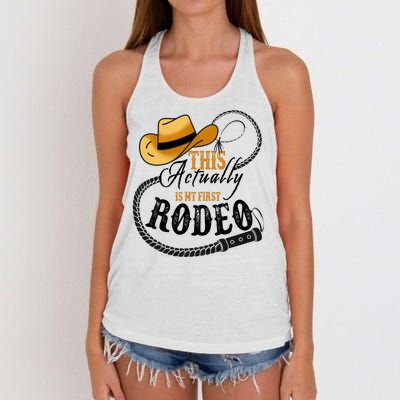 Cowboy Barn Bull Rider Rodeo First Rodeo Women's Knotted Racerback Tank