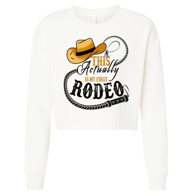 Cowboy Barn Bull Rider Rodeo First Rodeo Cropped Pullover Crew