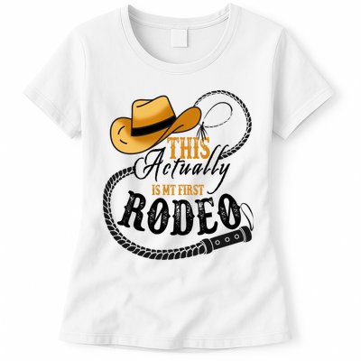 Cowboy Barn Bull Rider Rodeo First Rodeo Womens T-Shirt