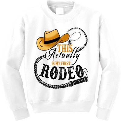 Cowboy Barn Bull Rider Rodeo First Rodeo Kids Sweatshirt