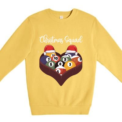 Christmas Billiard Ball Pool Player Christmas Billiards Gift Premium Crewneck Sweatshirt