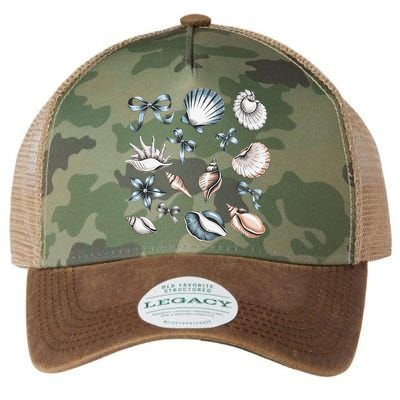 Coquette Blue Bow Ocean Beach Retro Summer Women Legacy Tie Dye Trucker Hat