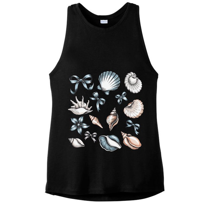 Coquette Blue Bow Ocean Beach Retro Summer Women Ladies PosiCharge Tri-Blend Wicking Tank