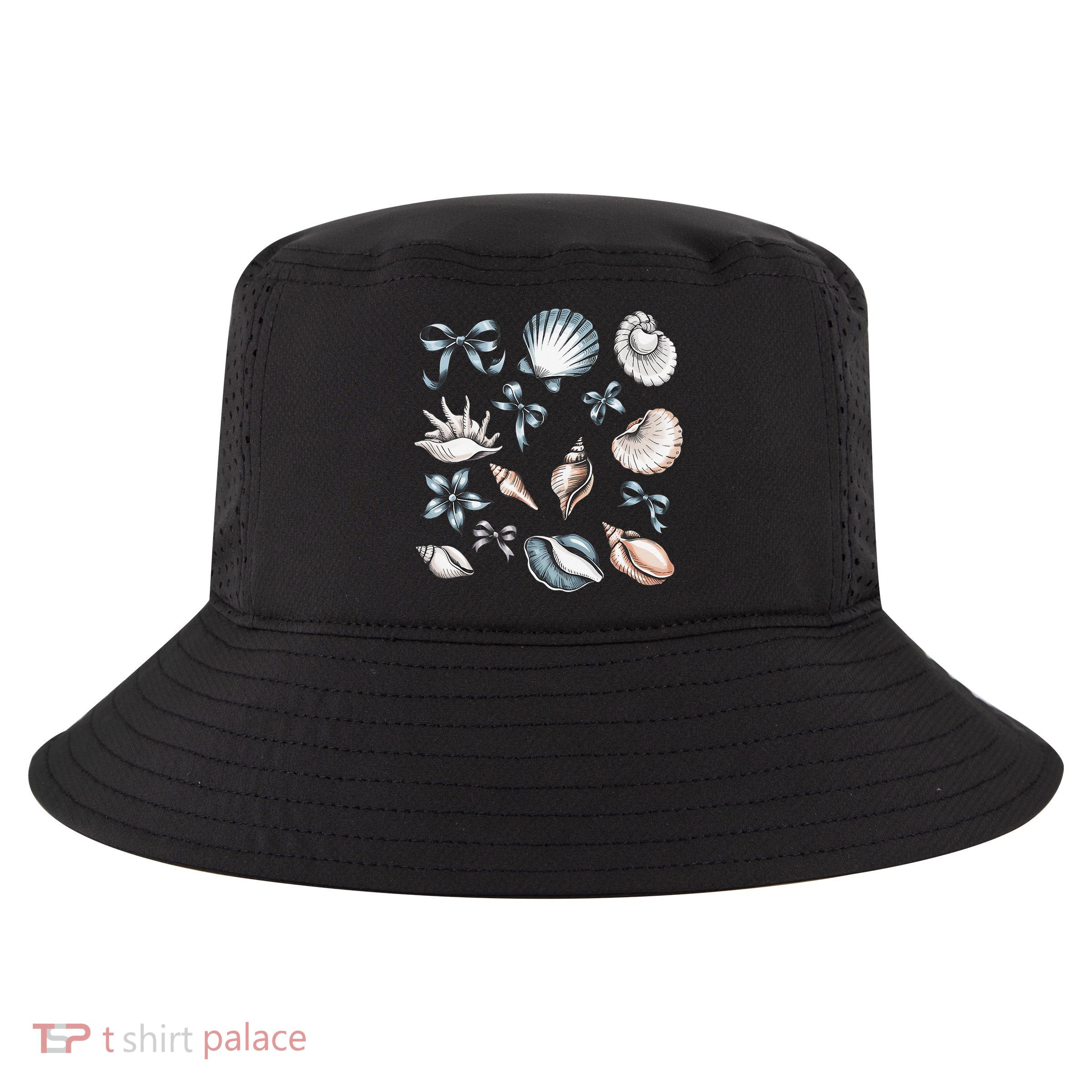 Coquette Blue Bow Ocean Beach Retro Summer Women Cool Comfort Performance Bucket Hat