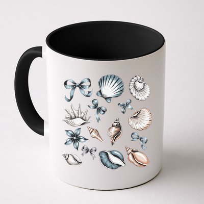 Coquette Blue Bow Ocean Beach Retro Summer Women Mug