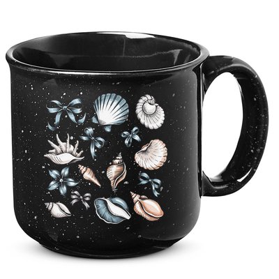 Coquette Blue Bow Ocean Beach Retro Summer Women 15oz Campfire Ceramic Mug