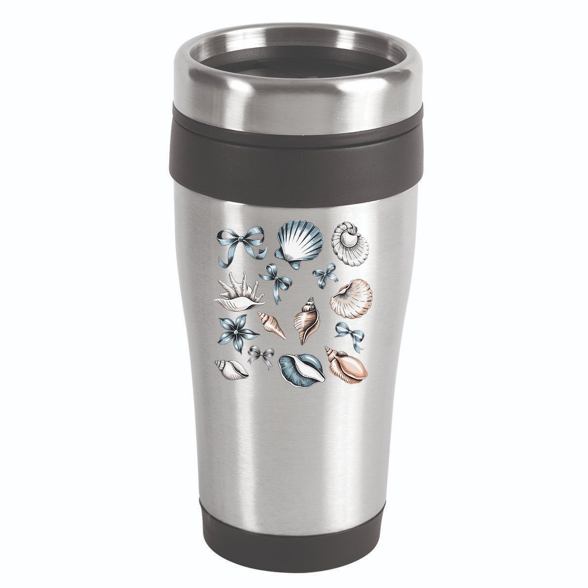 Coquette Blue Bow Ocean Beach Retro Summer Women 16oz Travel Tumbler