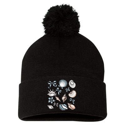 Coquette Blue Bow Ocean Beach Retro Summer Women Pom Pom 12in Knit Beanie