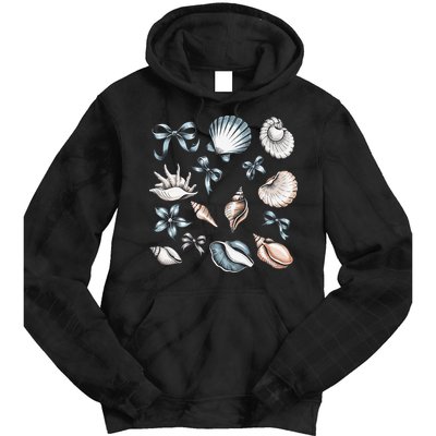 Coquette Blue Bow Ocean Beach Retro Summer Women Tie Dye Hoodie