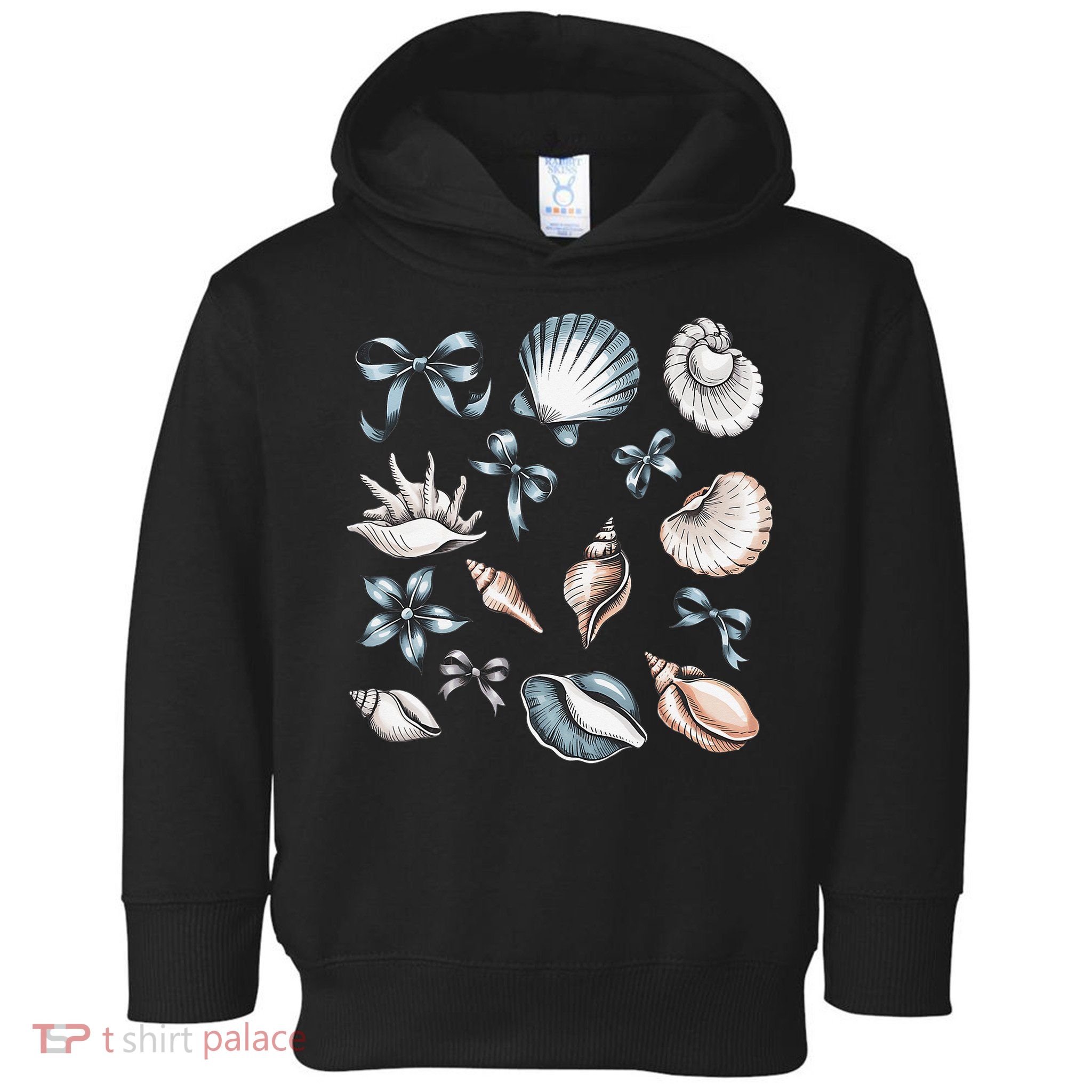 Coquette Blue Bow Ocean Beach Retro Summer Women Toddler Hoodie