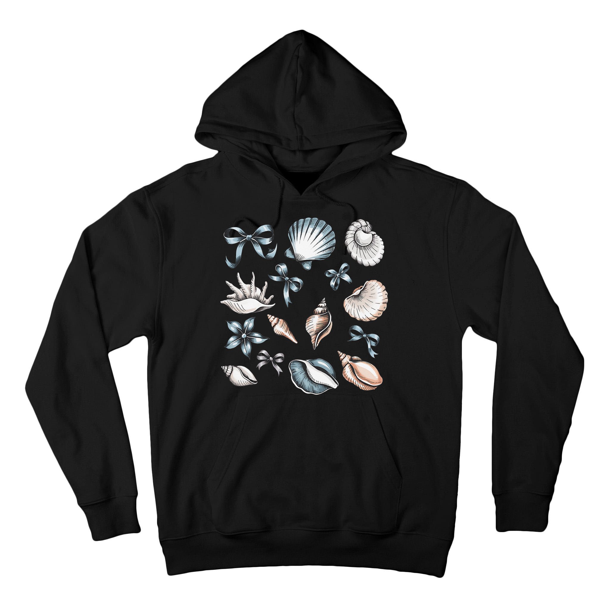 Coquette Blue Bow Ocean Beach Retro Summer Women Tall Hoodie