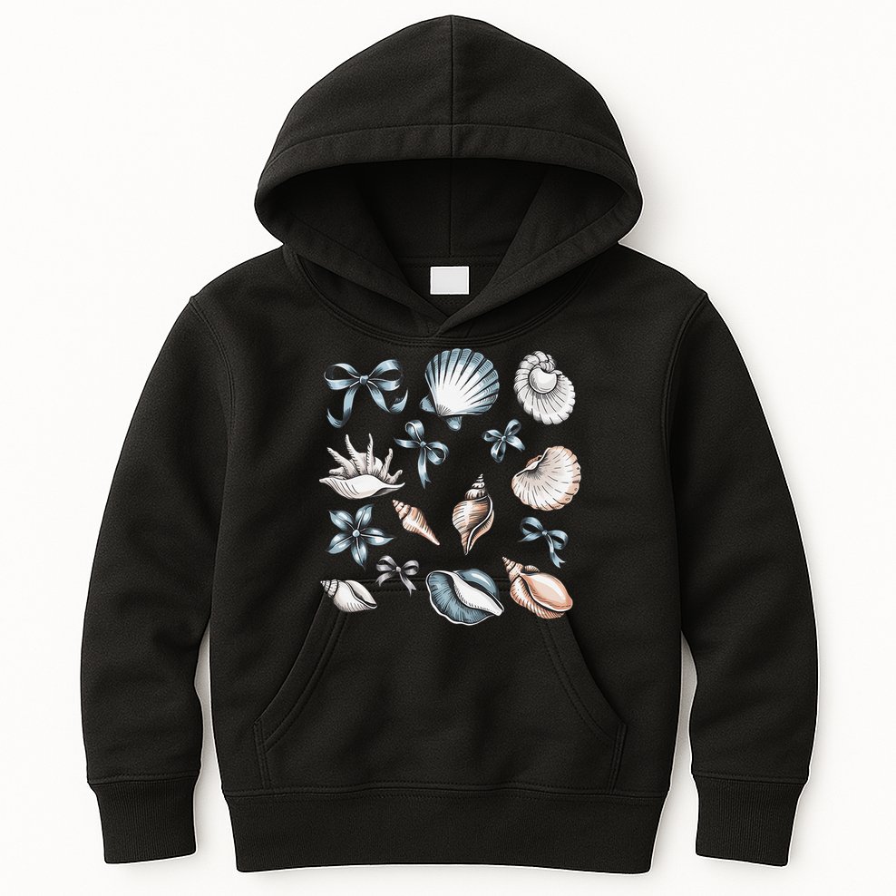 Coquette Blue Bow Ocean Beach Retro Summer Women Kids Hoodie