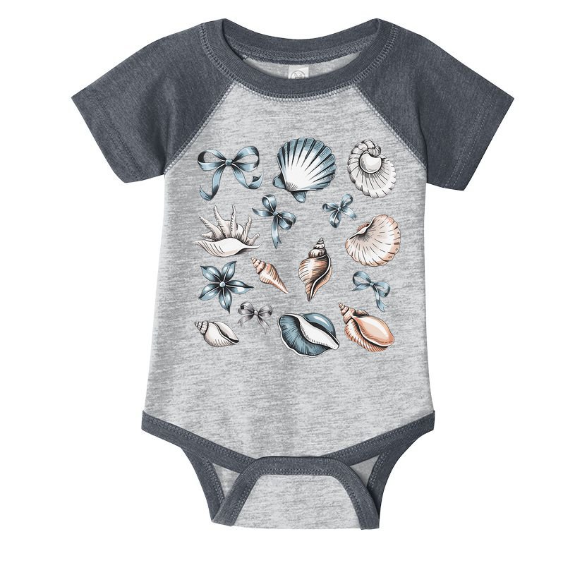 Coquette Blue Bow Ocean Beach Retro Summer Women Infant Baby Jersey Bodysuit