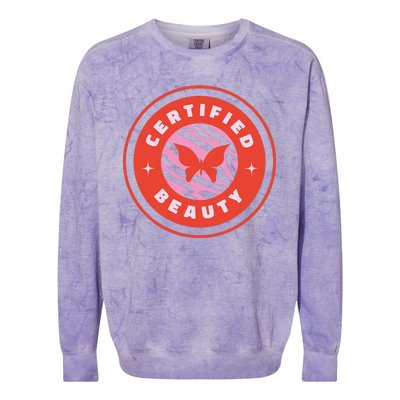 Certified Beauty Butterfly Cute Gift Colorblast Crewneck Sweatshirt