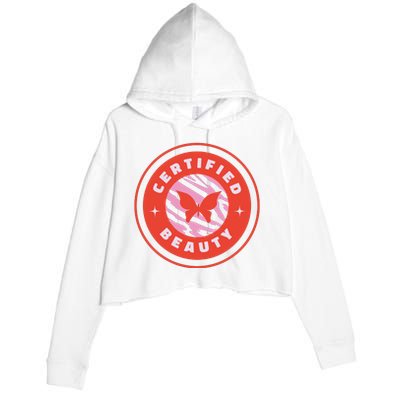 Certified Beauty Butterfly Cute Gift Crop Fleece Hoodie