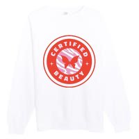 Certified Beauty Butterfly Cute Gift Premium Crewneck Sweatshirt